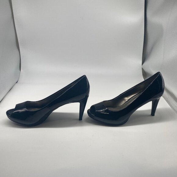 Bandolino Women’s Peep Toe Heels Pumps Patent Leather Black Size 8.5 M - Picture 5 of 15